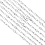 Load image into Gallery viewer, Solid Platinum Alternating Paperclip Cable Bracelet - 2.40mm Width