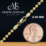 Load image into Gallery viewer, Solid 14K Yellow Gold Round Ball Bead Chain Necklace Made in any Custom Length