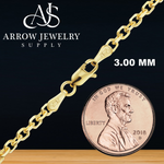 Load image into Gallery viewer, Solid 14K Yellow Gold Diamond Cut Round Cable Link Custom Length Chain Necklace