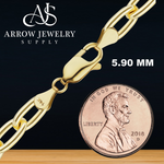 Load image into Gallery viewer, Solid 14K Yellow Gold Elongated Cable Necklace Made in any Custom Length