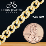 Load image into Gallery viewer, Solid 14K Yellow Gold Semi-Solid Curb Cuban Link Custom Length Chain Necklace