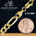 Load image into Gallery viewer, Solid 14K Yellow Gold Classic Figaro Link Chain Necklace - Custom Length