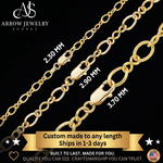 Load image into Gallery viewer, Solid 14K Yellow Gold Figure Eight Link Chain Necklace - Custom Length