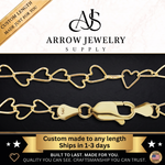 Load image into Gallery viewer, Solid 14K Yellow Gold Tall Heart Link Chain Necklace Made in any Custom Length