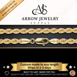 Load image into Gallery viewer, Solid 14K Yellow Gold Handmade Custom Length Lightweight Rope Chain Necklace