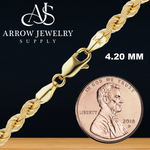 Load image into Gallery viewer, Solid 14K Yellow Gold Handmade Solid Rope Chain Necklace - Custom Length