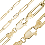 Load image into Gallery viewer, Solid 14K Yellow Gold Round Paperclip Cable Link Chain Custom Length Necklace