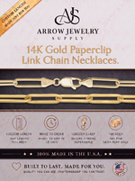 Load image into Gallery viewer, Solid 14K Yellow Gold Round Paperclip Cable Link Chain Custom Length Necklace