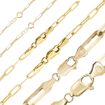 Load image into Gallery viewer, Solid 14K Yellow Gold Paperclip Cable Link Chain Necklace - Custom Length