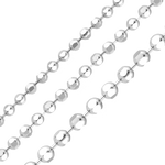 Load image into Gallery viewer, Solid 14K White Gold Diamond Cut Round Ball Bead Chain Necklace - Length