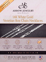 Load image into Gallery viewer, Solid 14K White Gold Venetian Box Chain Necklace Made in any Custom Length