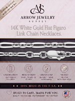 Load image into Gallery viewer, 14K White Gold Diamond Cut Cable Flat Figaro Link Chain Necklace - Custom Length