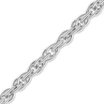 Load image into Gallery viewer, Solid 14K White Gold Classic Rope-Cable Pendant Chain Necklace - Custom Length