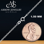 Load image into Gallery viewer, Solid 14K White Gold Classic Rope-Cable Pendant Chain Necklace - Custom Length