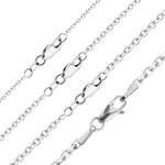 Load image into Gallery viewer, Solid 14K White Gold Diamond Cut Round Cable Link Chain Necklace - Custom Length