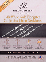 Load image into Gallery viewer, Solid 14K White Gold Diamond Cut Round Cable Link Chain Necklace - Custom Length