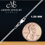 Load image into Gallery viewer, Solid 14K White Gold Diamond Cut Round Cable Link Chain Necklace - Custom Length