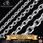 Load image into Gallery viewer, Solid 14K White Gold Diamond Cut Round Cable Link Chain Necklace - Custom Length