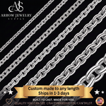 Load image into Gallery viewer, Solid 14K White Gold Heavy Round Cable Link Chain Necklace - Custom Length