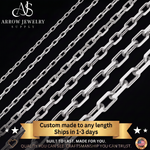Load image into Gallery viewer, Solid 14K White Gold Elongated Diamond Cut Cable Link Custom Length Chain Necklace