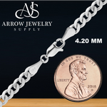 Load image into Gallery viewer, Solid 14K White Gold Curb Cuban Link Chain Necklace Made in any Custom Length