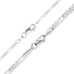Load image into Gallery viewer, Solid 14K White Gold Classic Figaro Link Chain Necklace - Custom Length
