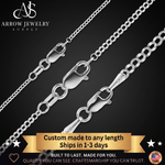 Load image into Gallery viewer, Solid 14K White Gold Round Rolo Link Chain Necklace Made in any Custom Length