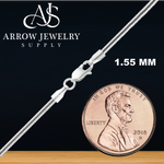 Load image into Gallery viewer, Solid 14K White Gold Round Snake Chain Necklace Made in any Custom Length