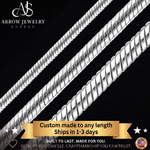 Load image into Gallery viewer, Solid 14K White Gold Round Snake Chain Necklace Made in any Custom Length
