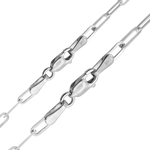 Load image into Gallery viewer, Solid 14K White Gold Paperclip Cable Link Chain Necklace - Custom Length