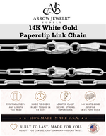 Load image into Gallery viewer, Solid 14K White Gold Paperclip Cable Link Chain Necklace - Custom Length