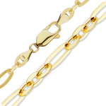 Load image into Gallery viewer, 14K Yellow Gold Diamond Cut Cable Figaro Link Chain Bracelet Solid Gold