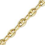 Load image into Gallery viewer, 14K Yellow Gold Classic Puffed Mariner Anchor Link Bracelet Semi-Solid