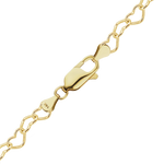 Load image into Gallery viewer, 14K Yellow Gold Classic Heart Link Chain Bracelet Solid Gold Not Plated