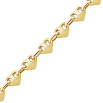 Load image into Gallery viewer, 14K Yellow Gold Puffed Heart Bracelet Semi-Solid Not Plated