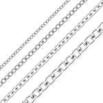 Load image into Gallery viewer, 14K White Gold Medium Round Cable Link Chain Bracelet Solid Gold
