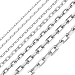 Load image into Gallery viewer, 14K White Gold Elongated Diamond Cut Cable Link Chain Bracelet