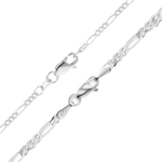 Load image into Gallery viewer, 14K White Gold Classic Figaro Link Chain Bracelet Solid Gold Not Plated