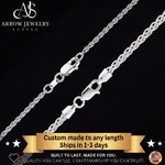 Load image into Gallery viewer, 14K White Gold Wheat Chain Bracelet Solid Gold Spiga Not Plated