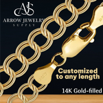 Load image into Gallery viewer, 14K Gold-filled Charm Bracelet Double Links