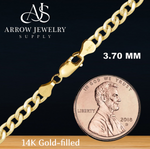 Load image into Gallery viewer, 14K Gold-filled Light Round Curb Link Chain Necklace