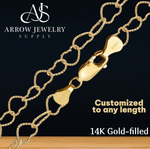 Load image into Gallery viewer, 14K Gold-filled Textured Heart Link Chain Necklace