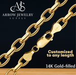 Load image into Gallery viewer, 14K Gold-filled Oval Rolo Link Chain Necklace