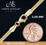 Load image into Gallery viewer, 14K Gold-filled Round Snake Chain Necklace