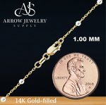 Load image into Gallery viewer, 14K Gold-filled with Sterling Silver Bead Accents Satellite Chain Necklace