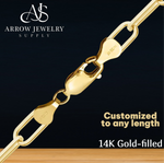 Load image into Gallery viewer, 14K Gold-filled Heavy Square Paperclip Link Chain Necklace