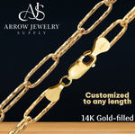 Load image into Gallery viewer, 14K Gold-filled Hammered Paperclip Link Chain Necklace
