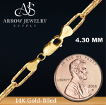 Load image into Gallery viewer, 14K Gold-filled Hammered Paperclip Link Chain Necklace