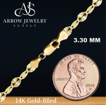 Load image into Gallery viewer, 14K Gold-filled Valentino Sunburst Link and Curb Link Chain Necklace