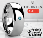 Load image into Gallery viewer, Mens Tungsten Carbide Blue Diamond Wedding Ring - Domed Comfort Fit - 6mm 8mm Wide - Style name: BUCKINGHAM